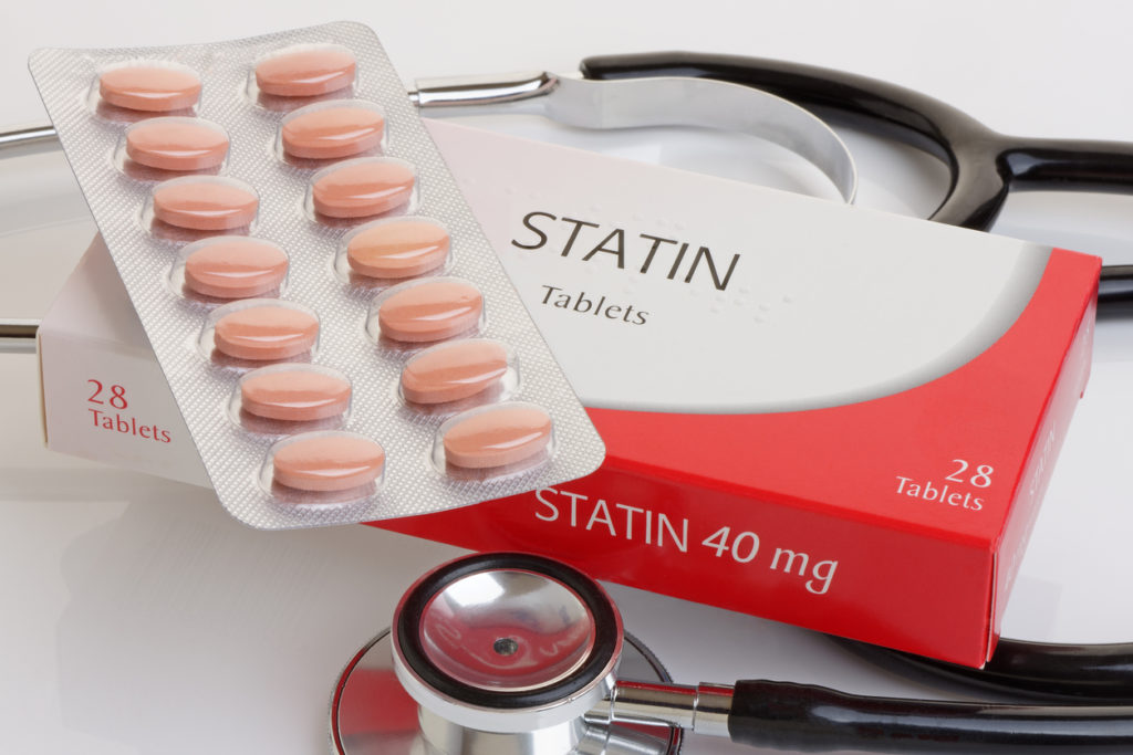 A generic pack of statins with a stethoscope. A controversial anti cholesterol medication.All logos removed.